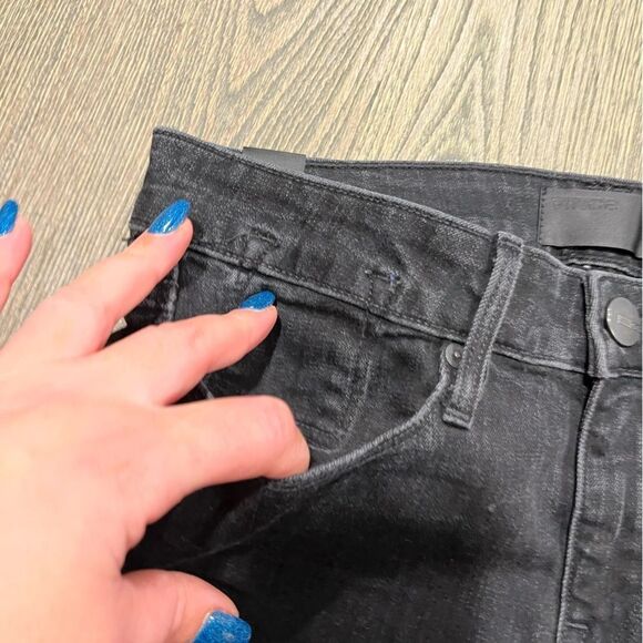 Vince Skinny Jeans Mid Rise Zip Hem Denim Cotton Blend Dark Wash Black Size 27 - Picture 5 of 14